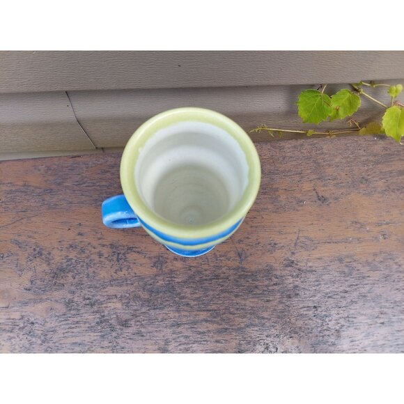 Eric Van Eimeren Pottery Footed Mug Blue & Green Helena, MT - Picture 3 of 5